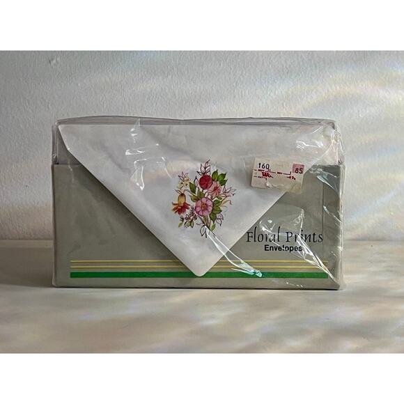 Vintage Floral Print Envelopes NIB New Old Stock 4x6 in 70s 80s Stationary - Picture 1 of 4